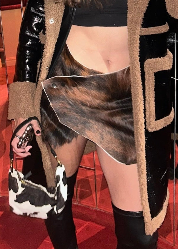 Italian Cowhide Wrap Skirt