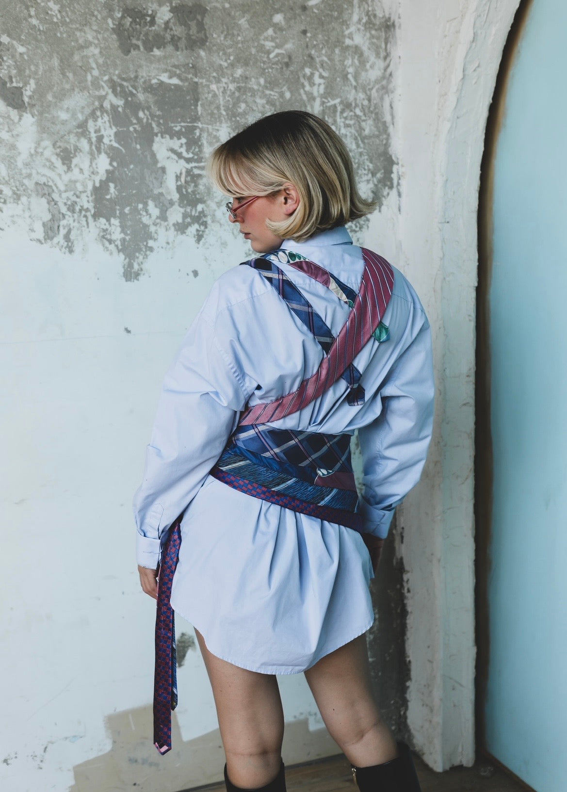 Tie Button Up Shirt Dress