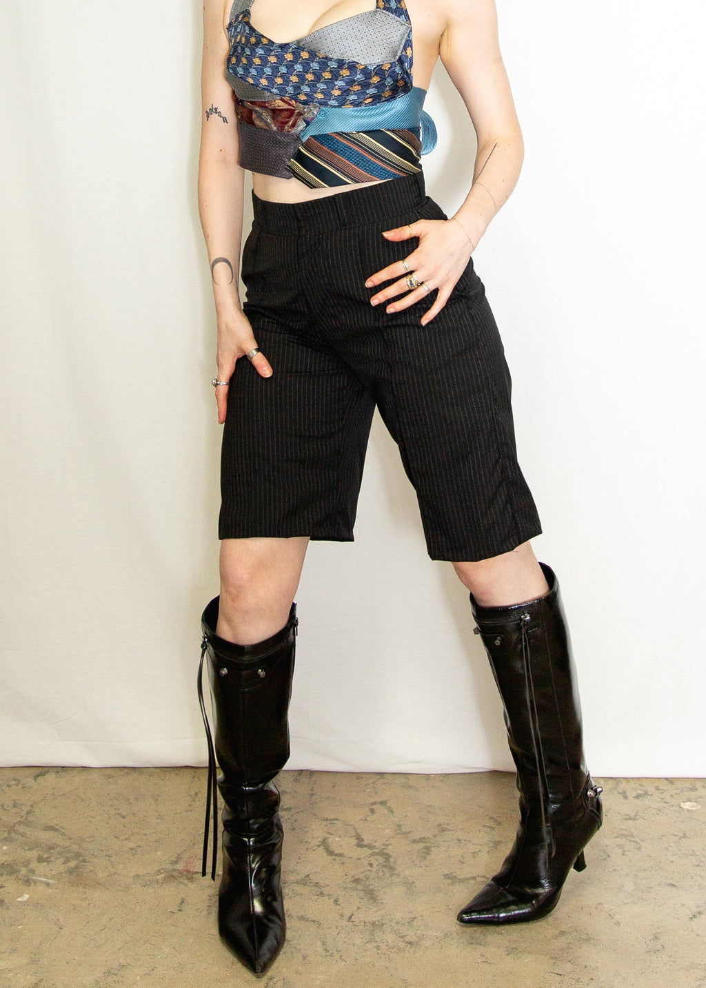 Pinstripe Bermuda Shorts