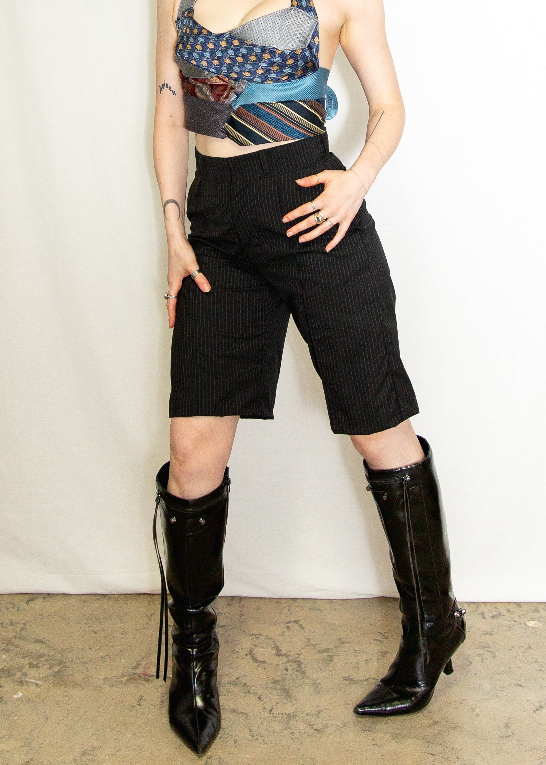 Pinstripe Bermuda Shorts