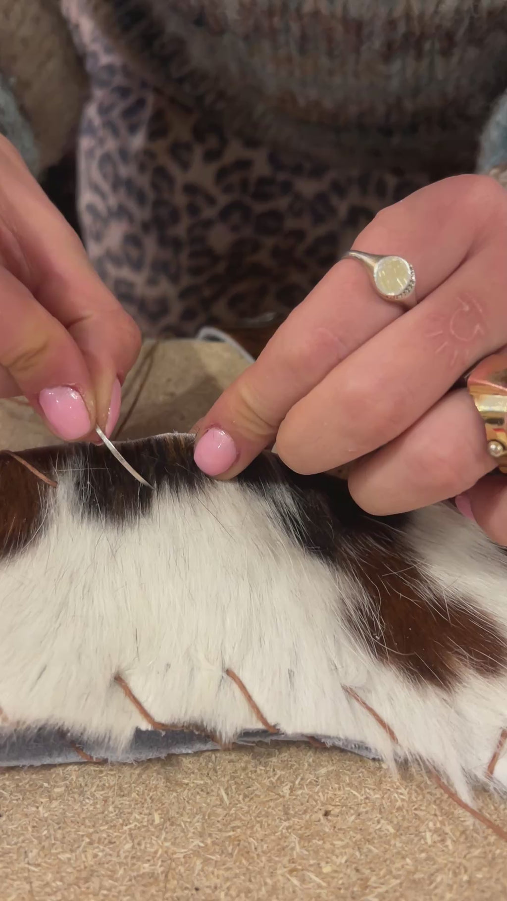 Asymmetrical Italian Cowhide Wristlet